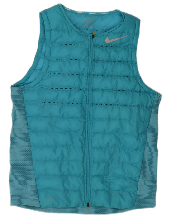 Nike Herre Golf Polstret Gilet UK 38 Medium Blue Polyester