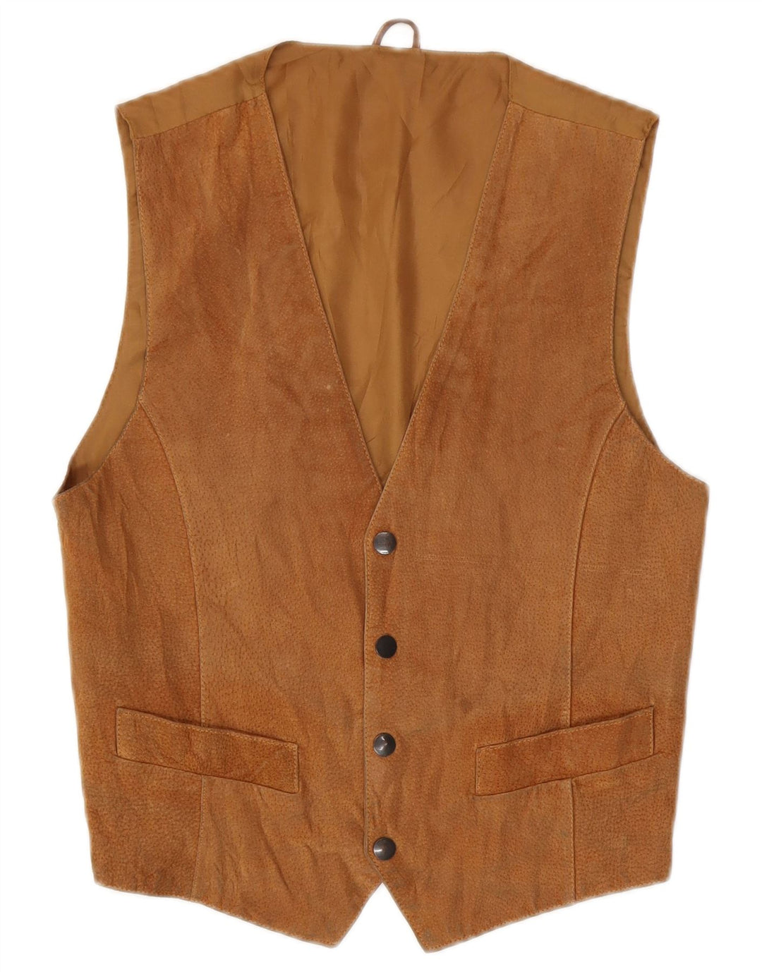 Vintage damevest UK 12 medium brunt læder