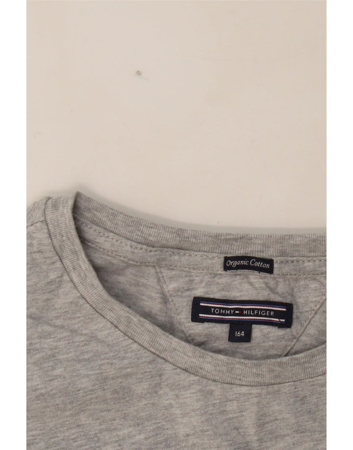 TOMMY HILFIGER Boys Top Long Sleeve 13-14 Years Grey Cotton Vintage Tommy Hilfiger and Second-Hand Tommy Hilfiger from Messina Hembry 