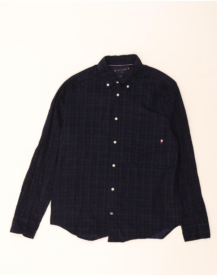 Tommy Hilfiger Herre Regular Fit Ternet skjorte Large Navy Blue Check Preppy