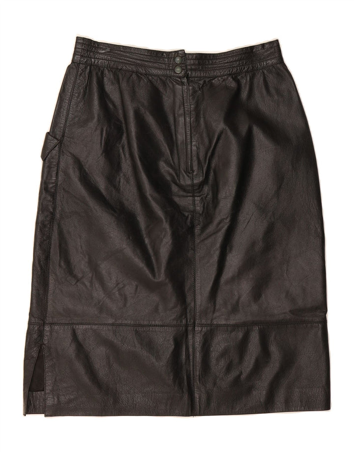 VINTAGE Womens Leather Skirt W28 Medium  Black Leather Vintage Vintage and Second-Hand Vintage from Messina Hembry 