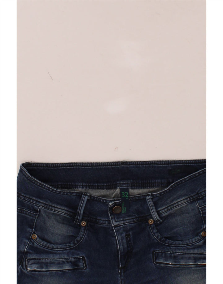 BENETTON Womens Skinny Jeans W32 L31 Blue Cotton Vintage Benetton and Second-Hand Benetton from Messina Hembry 