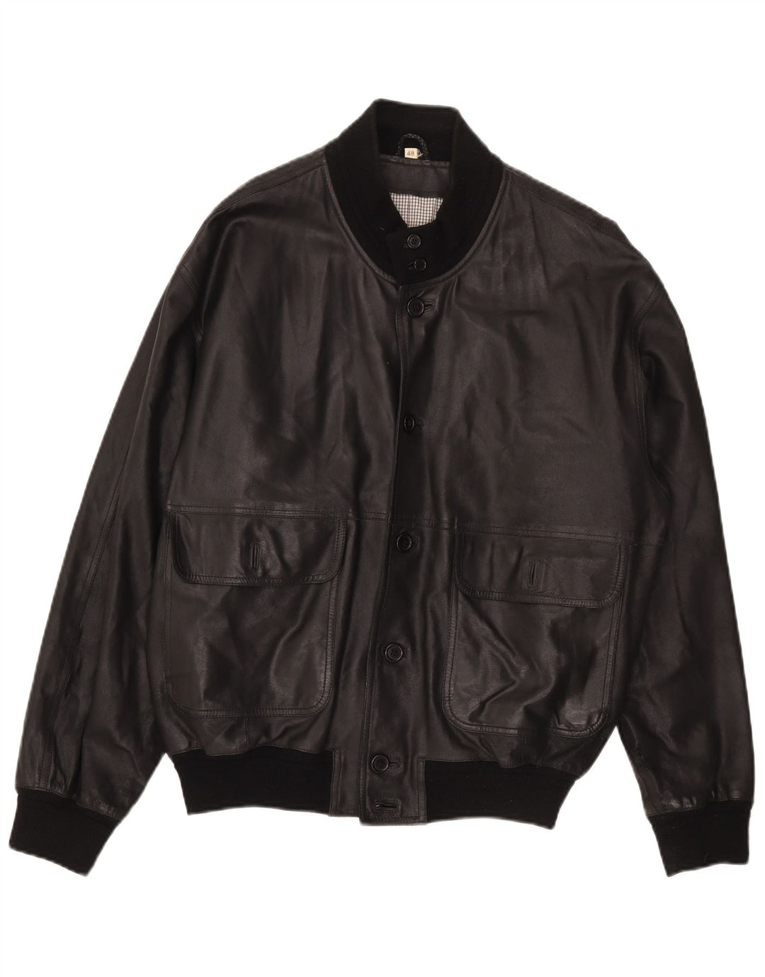 Vintage herre læderjakke IT 48 Medium Sort