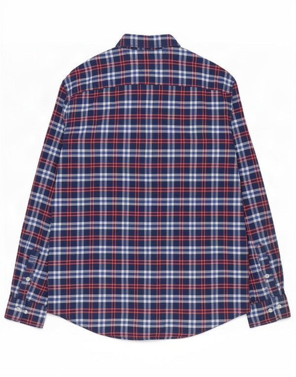 Tommy Hilfiger Herre New York Fit skjorte XL marineblå plaid bomuld