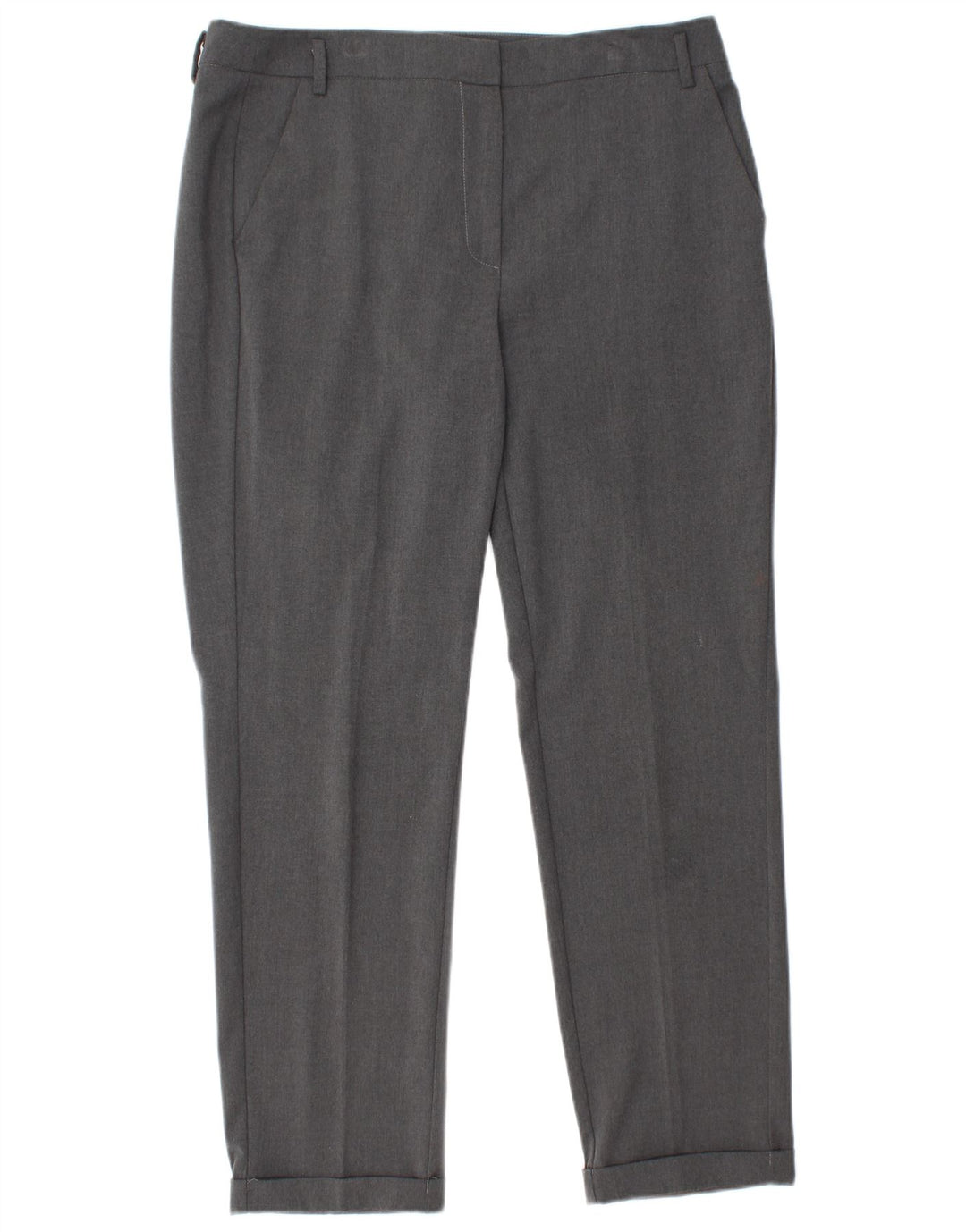MARELLA Lige jakkesæt til kvinder bukser UK 14 Large W32 L28 Grå polyester