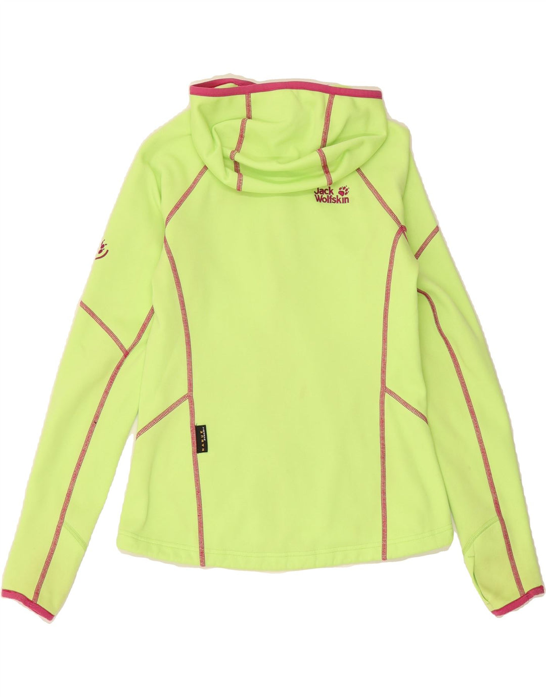 JACK WOLFSKIN Womens Zip Hoodie Sweater UK 10 Small Green Polyester Vintage Jack Wolfskin and Second-Hand Jack Wolfskin from Messina Hembry 