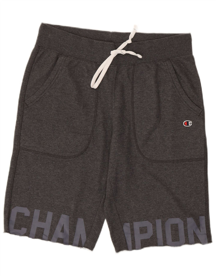 CHAMPION Mens Graphic Sport Shorts Medium  Grey Cotton