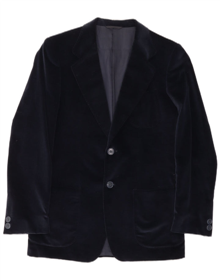 Vintage Herre 2-knaps Velvet Blazer Jacket IT 50 Large Navy Blue
