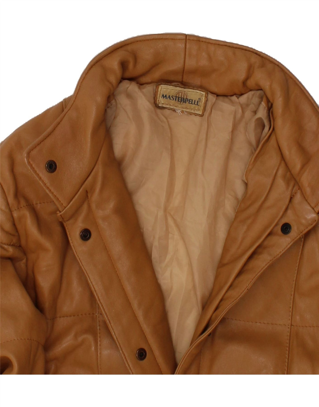MASTERPELLE Womens Leather Coat UK 14 Large Brown Vintage Masterpelle and Second-Hand Masterpelle from Messina Hembry 