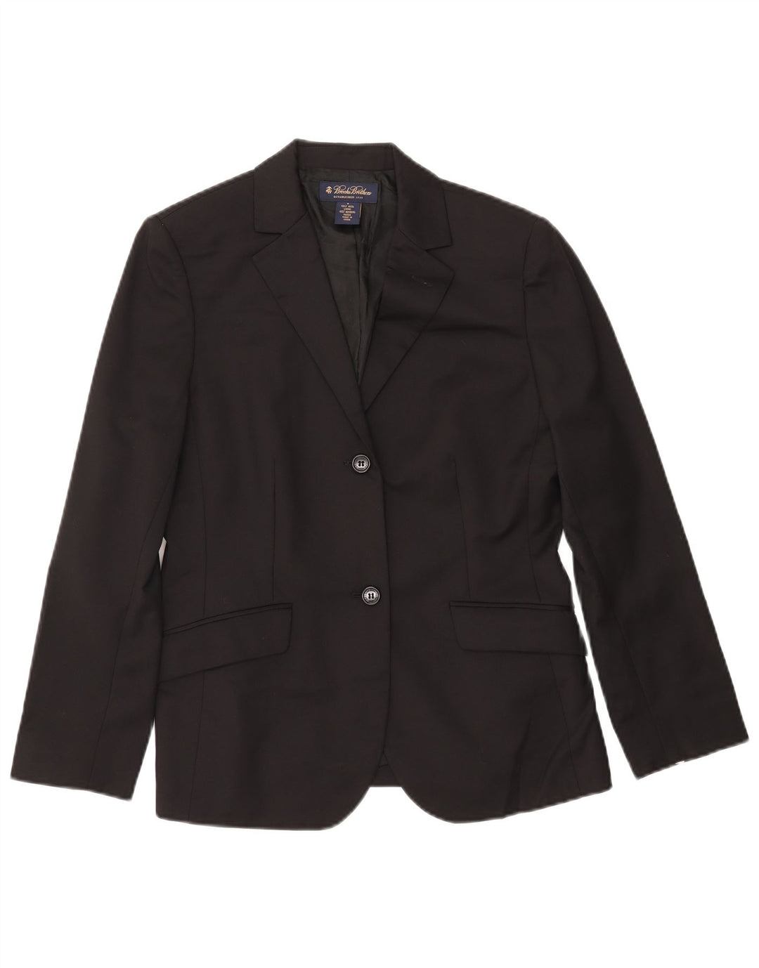 BROOKS BROTHERS Dame 2-knaps blazerjakke US 6 Medium Sort Uld