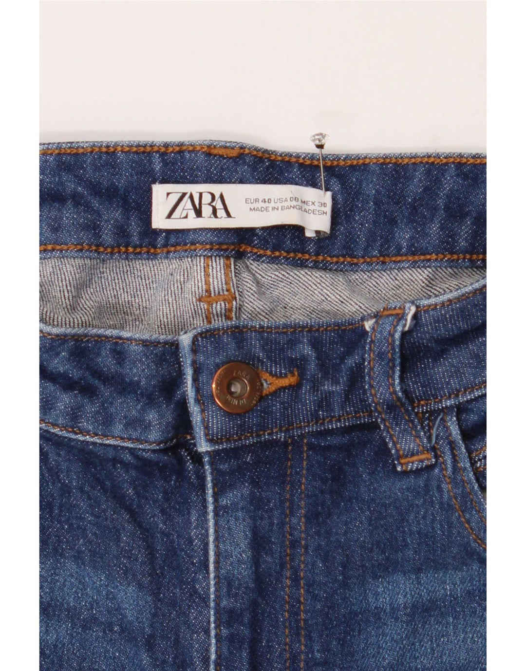 Zara Dame Flared Jeans EU 40 Medium W30 L32 Blå Bomuld