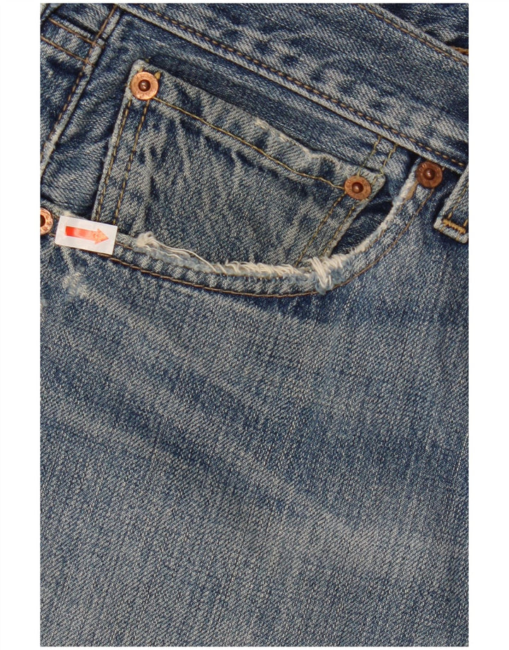 Levi's Herre 501 Distressed Straight Jeans W34 L27 Blå Bomuld