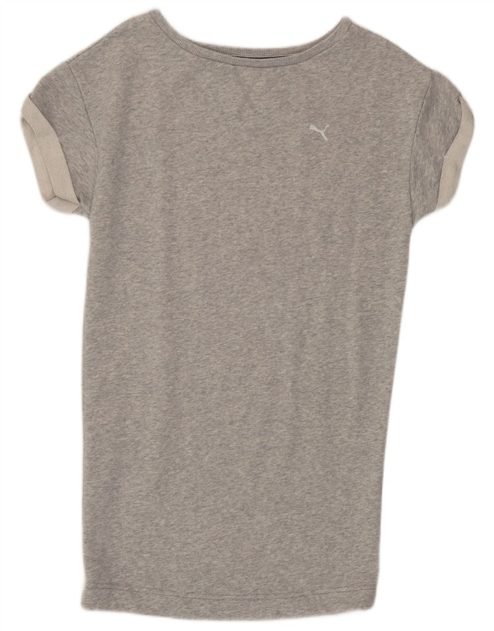 Puma Dame T-Shirt Top UK 8 Små Grå Flecked