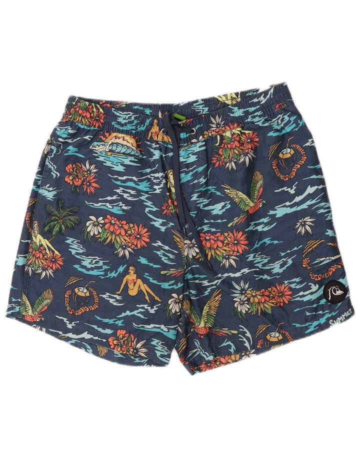 Quiksilver Badeshorts til mænd Medium Navy Blue Floral Polyester