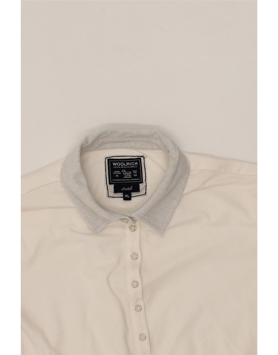 WOOLRICH Womens Polo Shirt UK 18 XL White Vintage Woolrich and Second-Hand Woolrich from Messina Hembry 