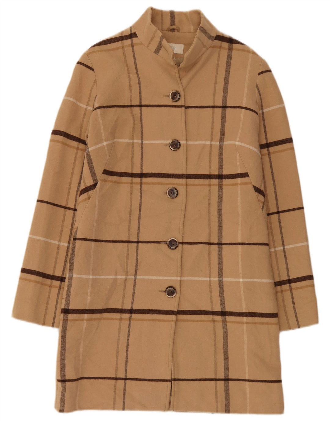Marks & Spencer Dameoverfrakke UK 8 Small Beige Ternet polyester