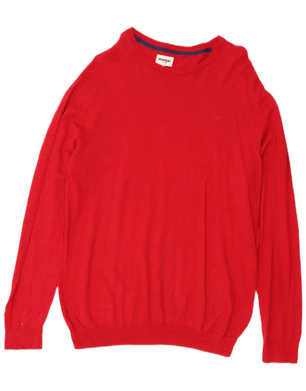 Wrangler Herre Boat Neck Jumper Sweater 2XL Rød Bomuld