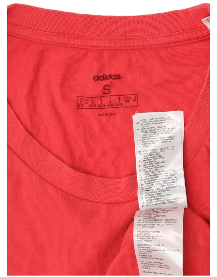 Adidas Dame T-Shirt Top UK 8/10 Lille Rød