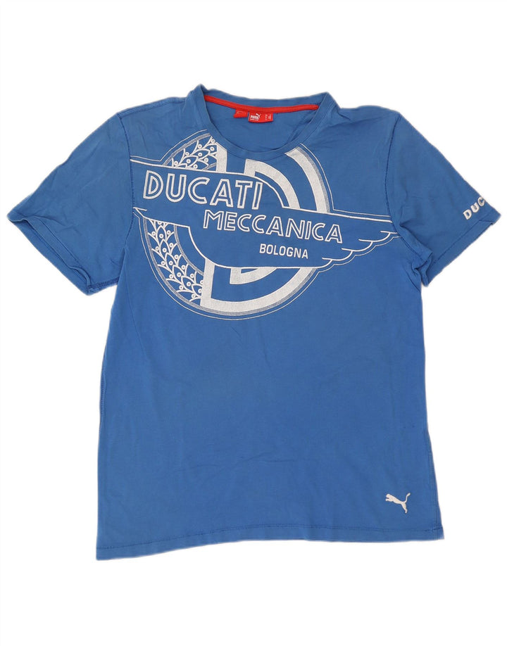 Puma Herre Ducati Grafisk T-Shirt Top Medium Blå