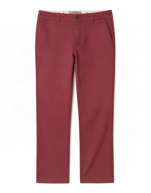 Fat Face Mens Straight Chino Trousers W32 L32 Burgundy Cotton