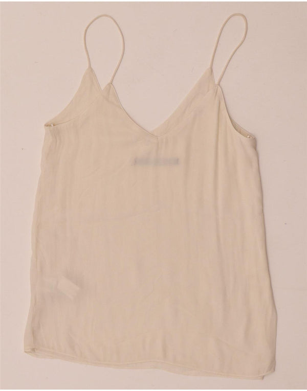 Zara Dame Cami Top UK 6 XS Off White Polyester