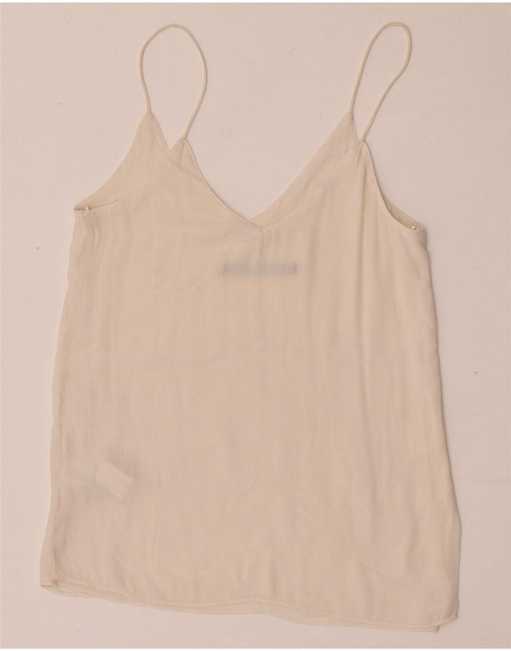Zara Dame Cami Top UK 6 XS Off White Polyester