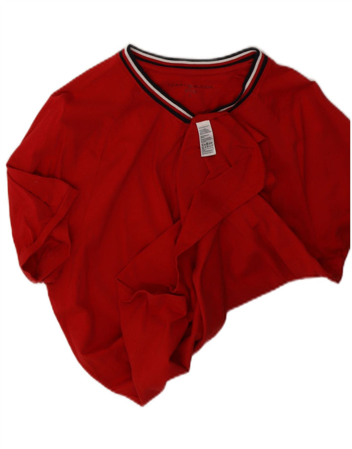 Tommy Hilfiger Herre T-Shirt Top Medium Rød Bomuld