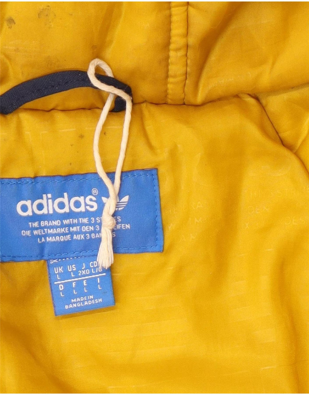 Adidas Herre hættepolstret frakke UK 40 Large Navy Blue Polyester