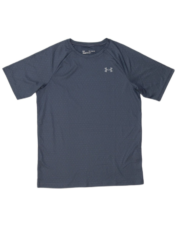 Under Armour Boys T-Shirt Top 13-14 år XL Grå Geometrisk Polyester