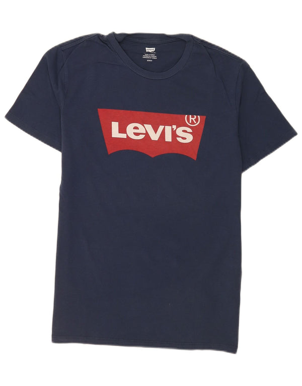 Levi's Grafisk T-shirt top til mænd, lille marineblå bomuld