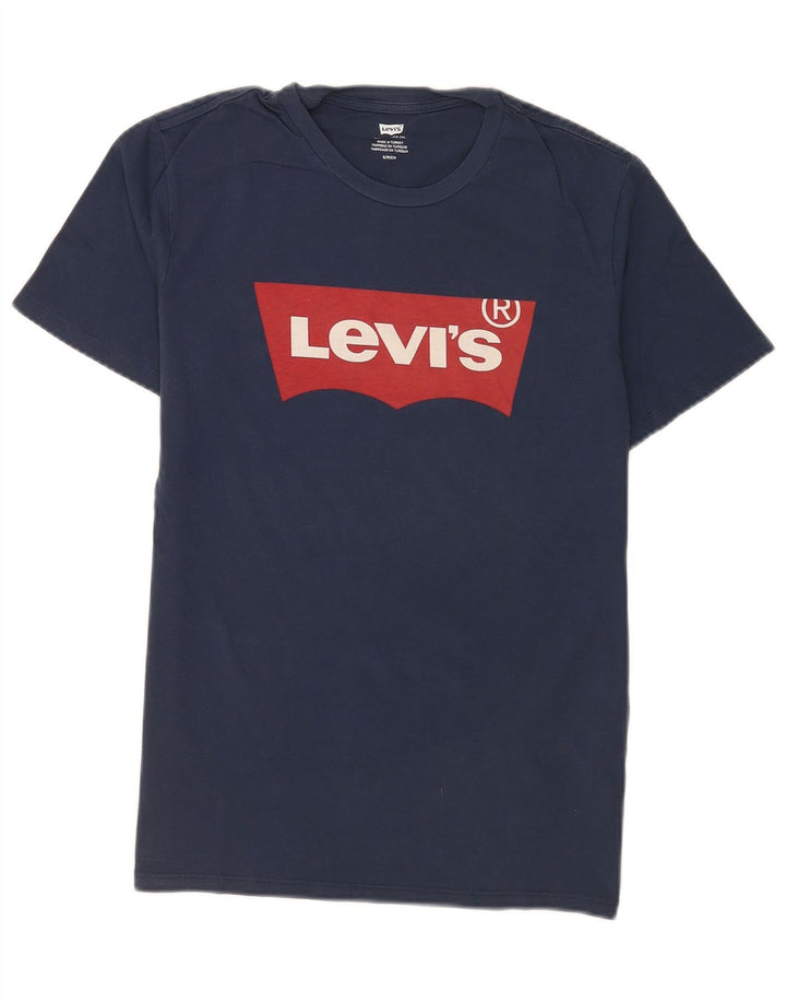 Levi's Grafisk T-shirt top til mænd, lille marineblå bomuld