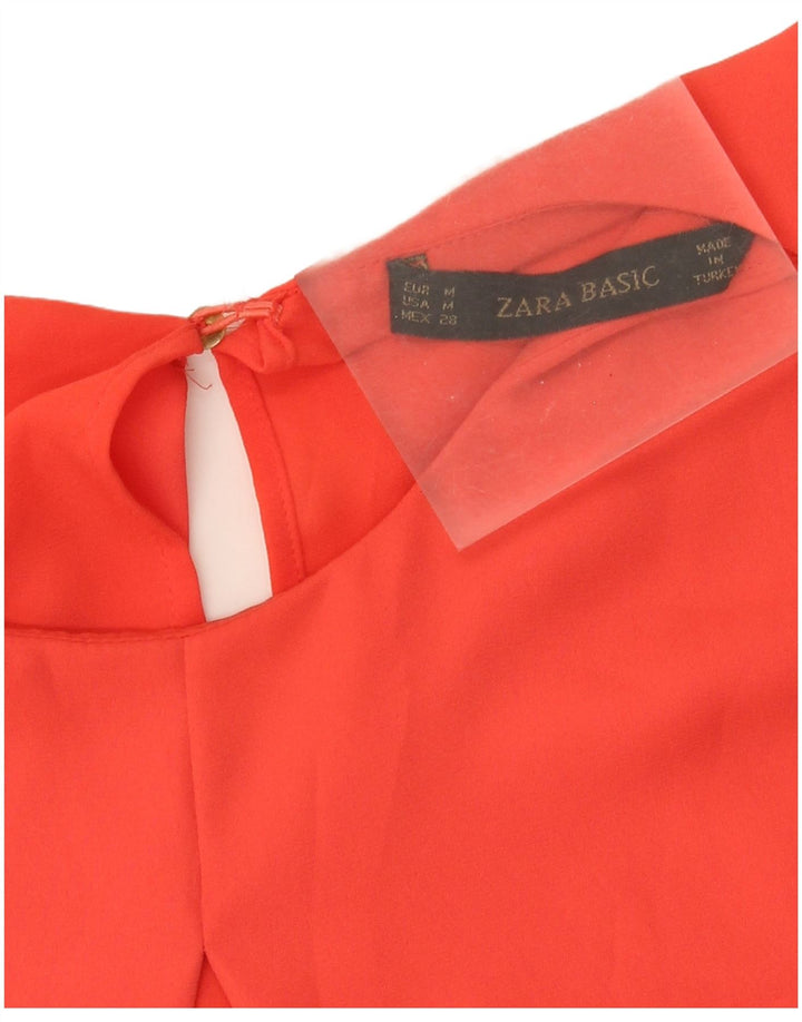 Zara Dame ærmeløs bluse Top UK 12 Medium Orange
