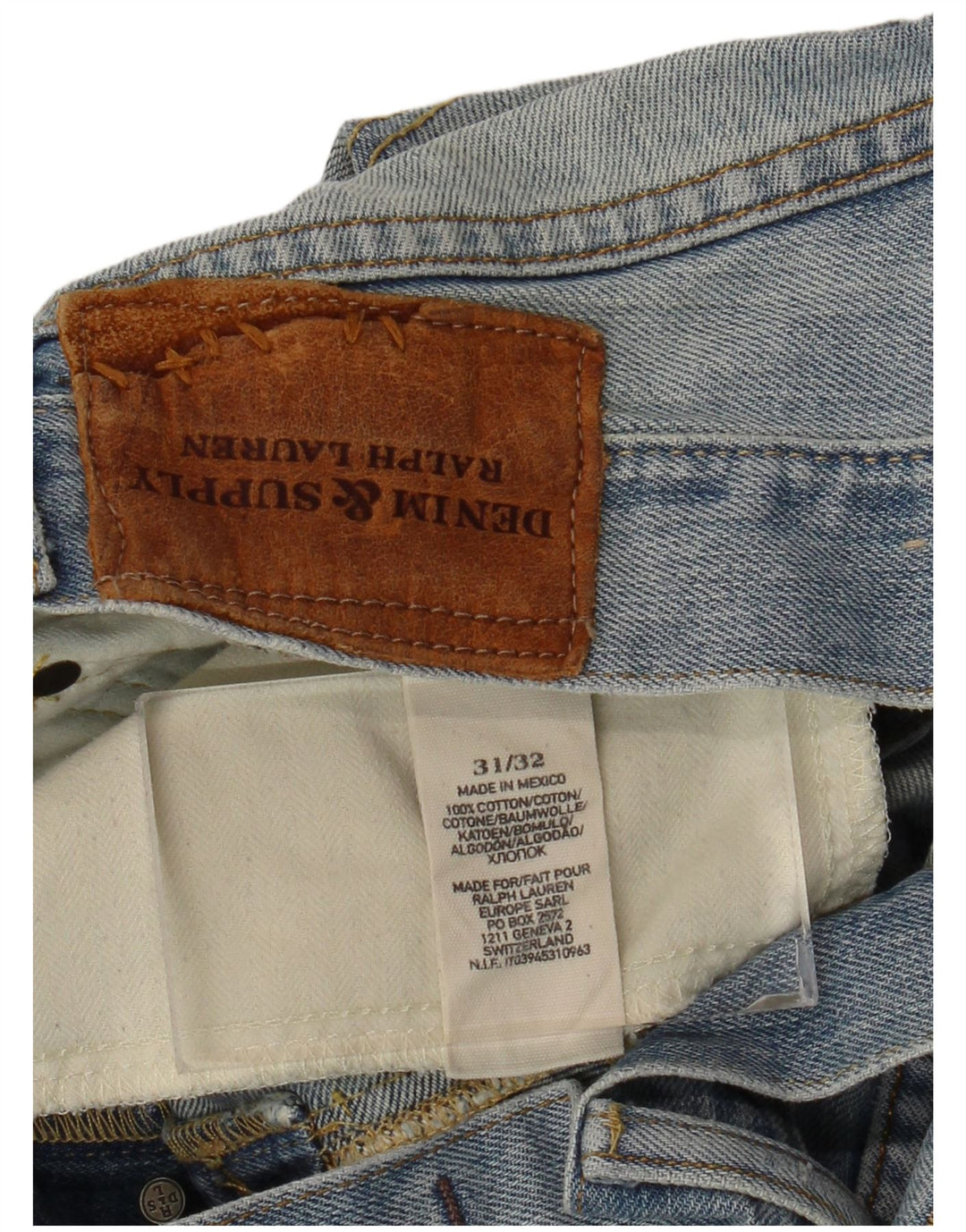 Ralph Lauren Herre Distressed Straight Jeans W31 L32 Blå Bomuld