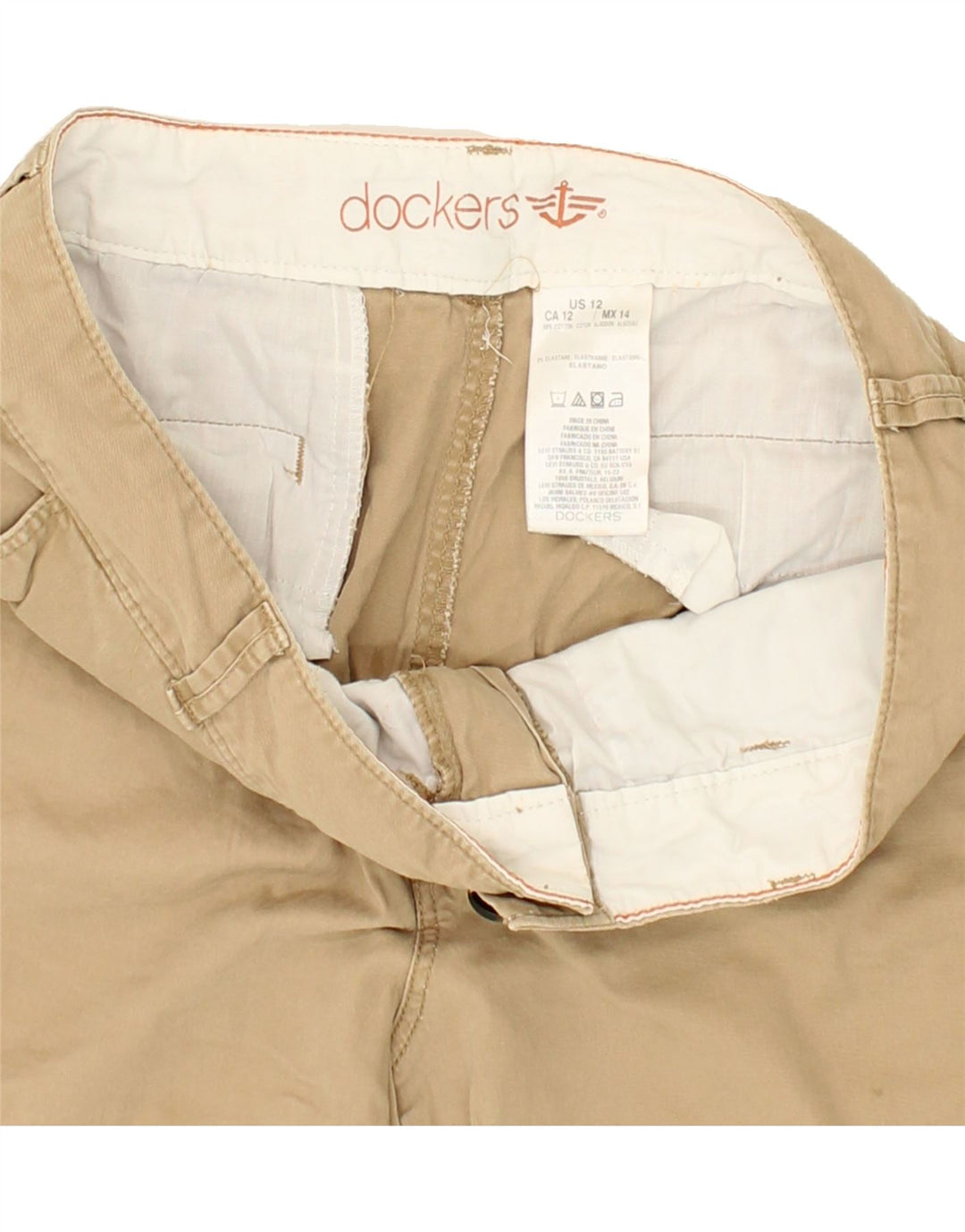 DOCKERS Womens Chino Shorts US 12 Large W34  Beige Cotton Vintage Dockers and Second-Hand Dockers from Messina Hembry 