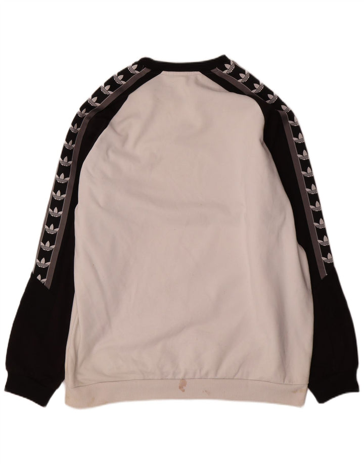 Adidas Herre Sweatshirt Jumper XL Hvid Colourblock Polyester