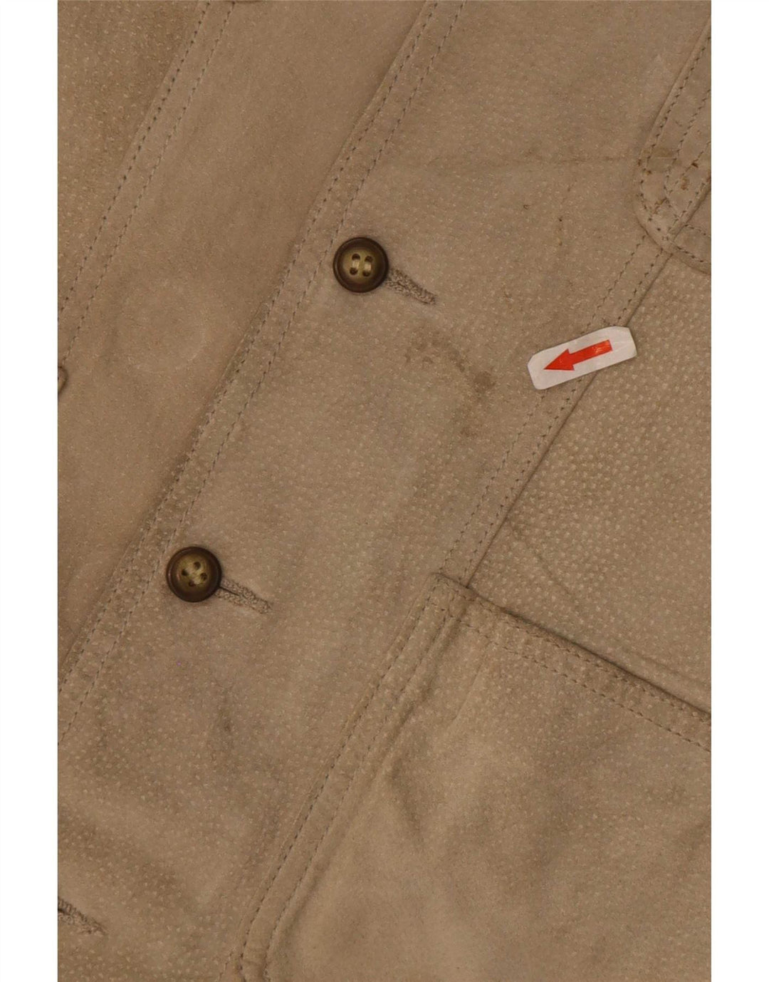Vintage Herre ruskind Utility Gilet IT 48 Medium Beige Læder