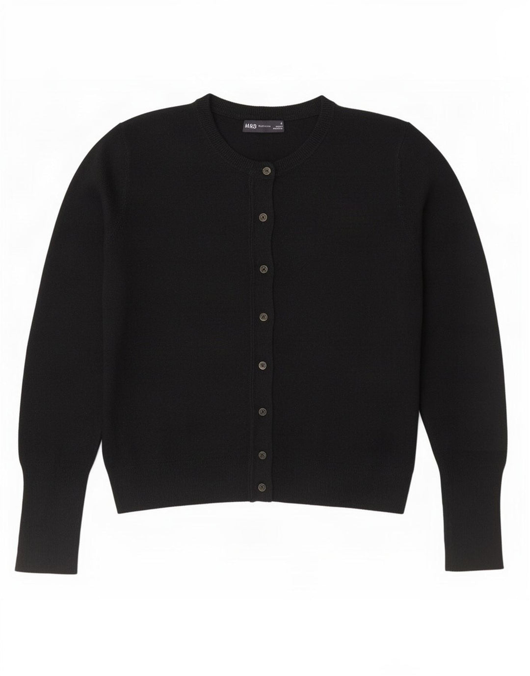 Marks & Spencer Dame Cardigan Sweater UK 12 Medium Black Viscose