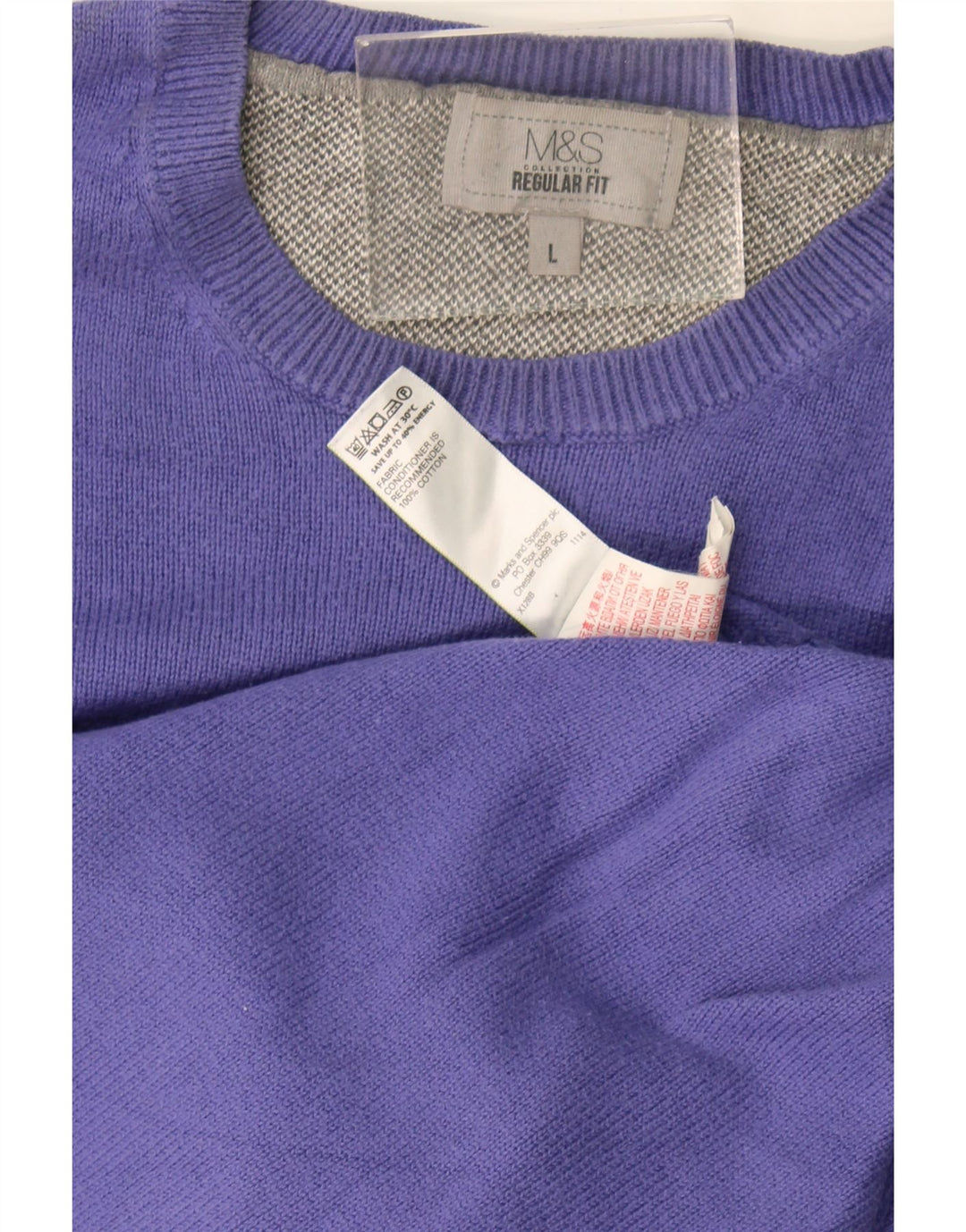 Marks & Spencer Herre Regular Fit Jumper Sweater med rund hals Stor lilla
