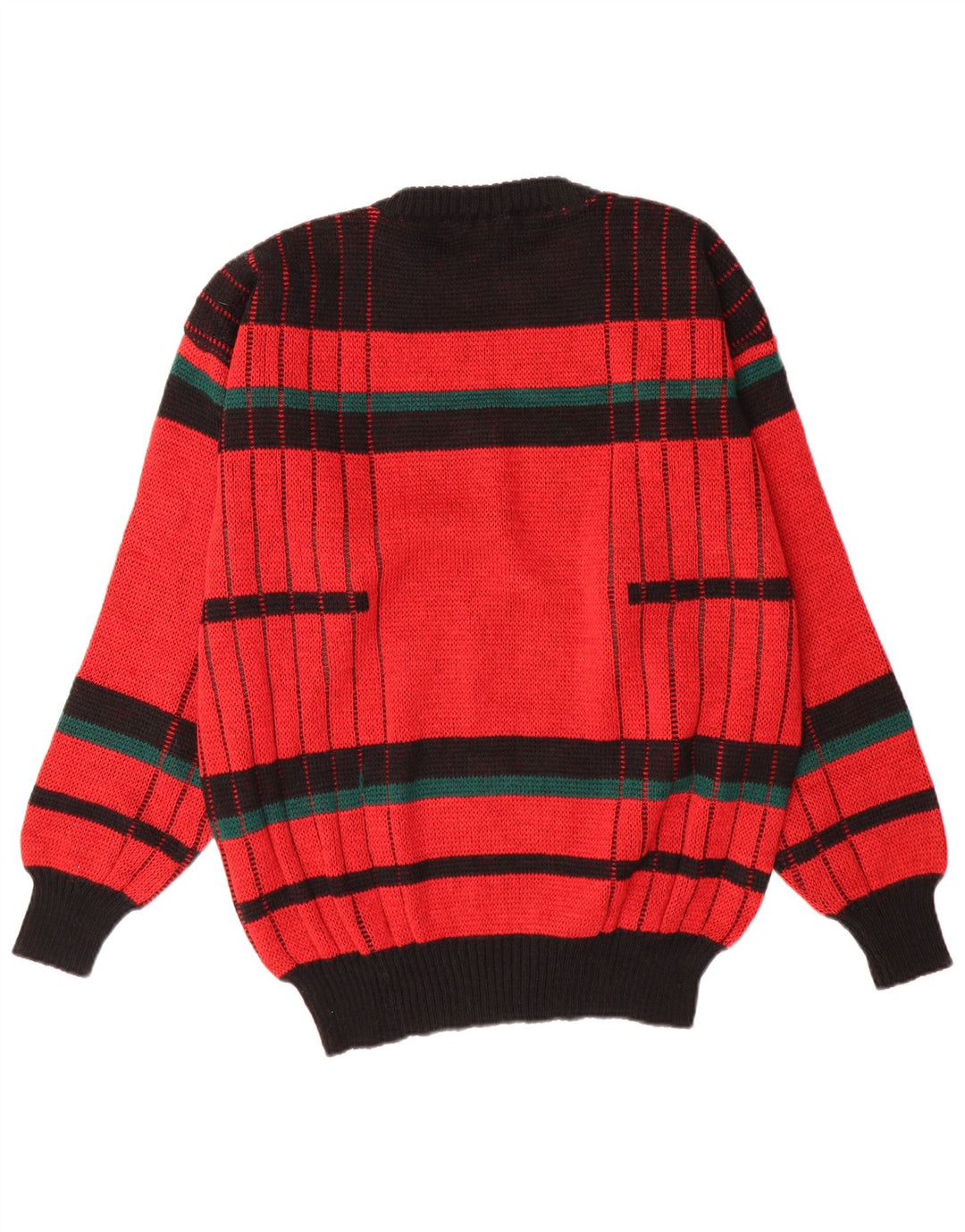 Rodes Herre Crew Neck Jumper Sweater Medium Rød Geometrisk