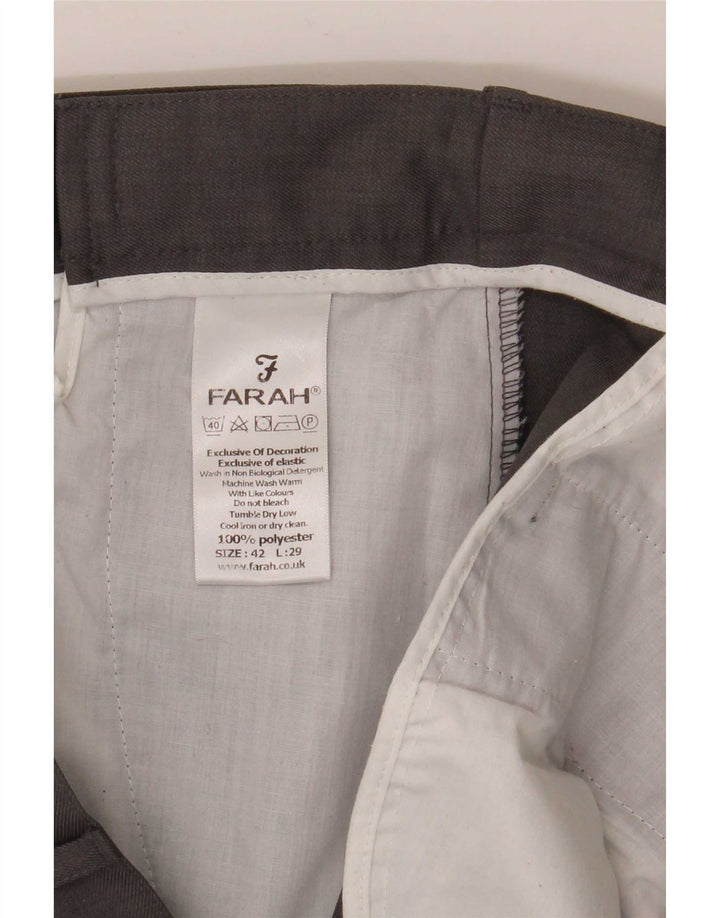Farah Lige Chinobukser til mænd W42 L29 Grå polyester