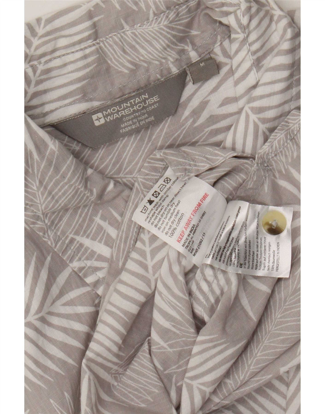 Mountain Warehouse Kortærmet Herreskjorte Medium Grey Floral Bomuld
