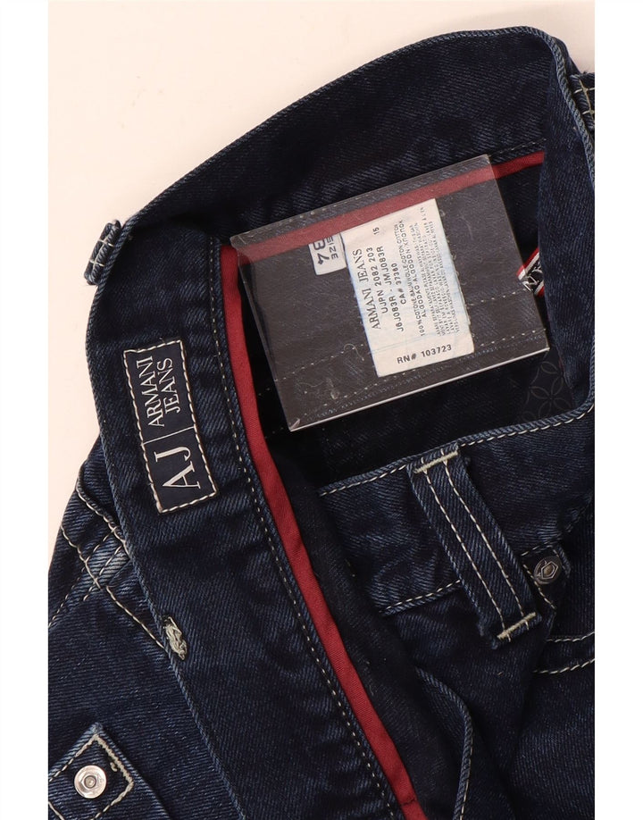 Armani Straight Jeans til mænd W34 L34 Marineblå bomuld