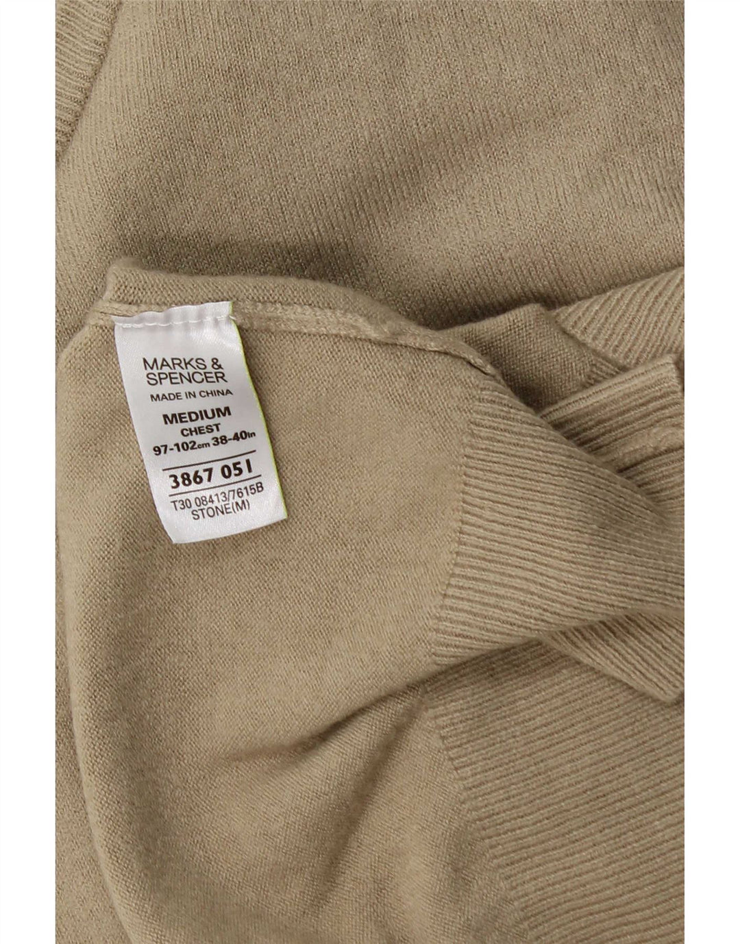 Marks & Spencer Herre Blue Harbor V-hals sweater Medium Beige