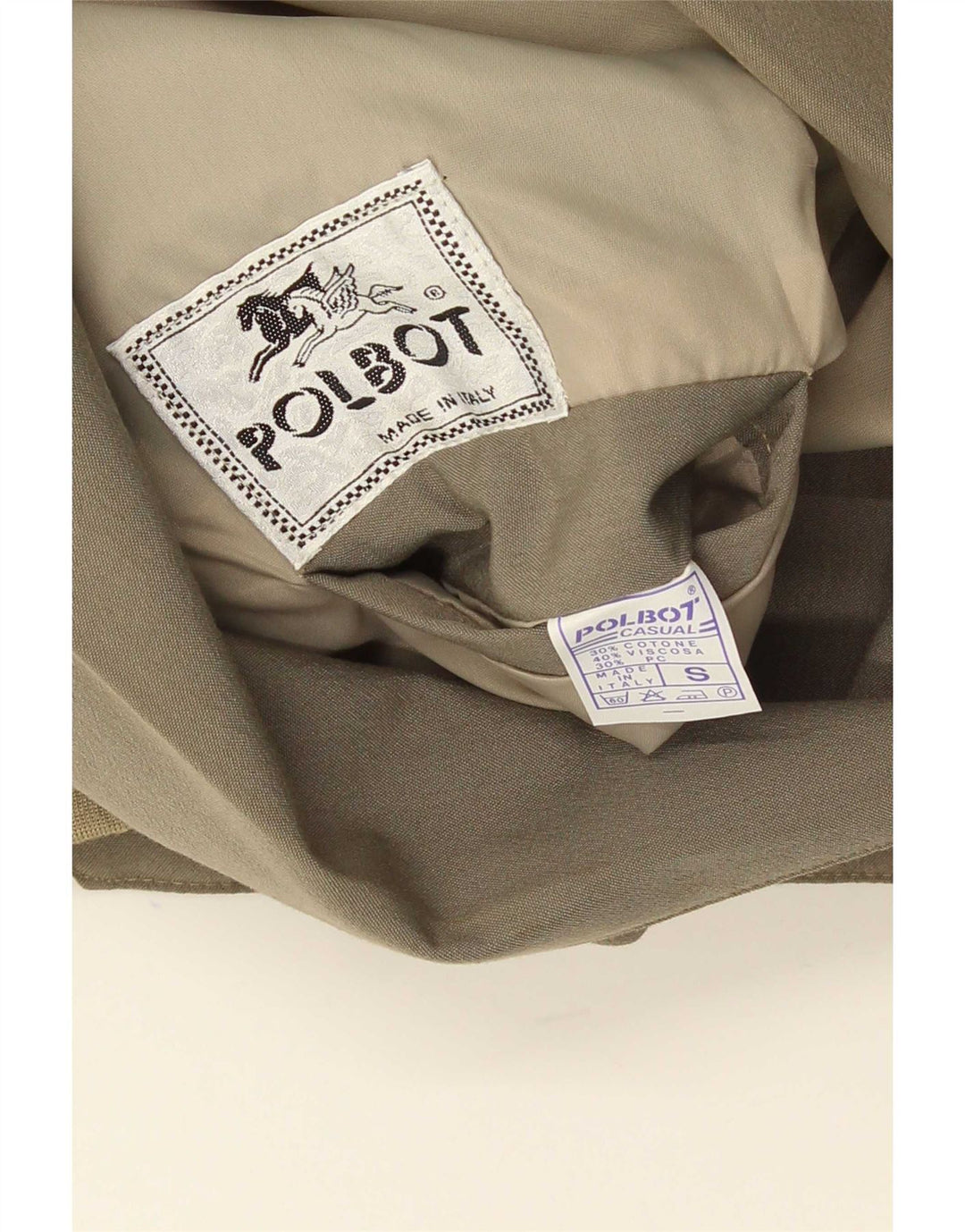 Polbot Herre Loose Fit Bomber Jacket UK 36 Small Khaki Cotton