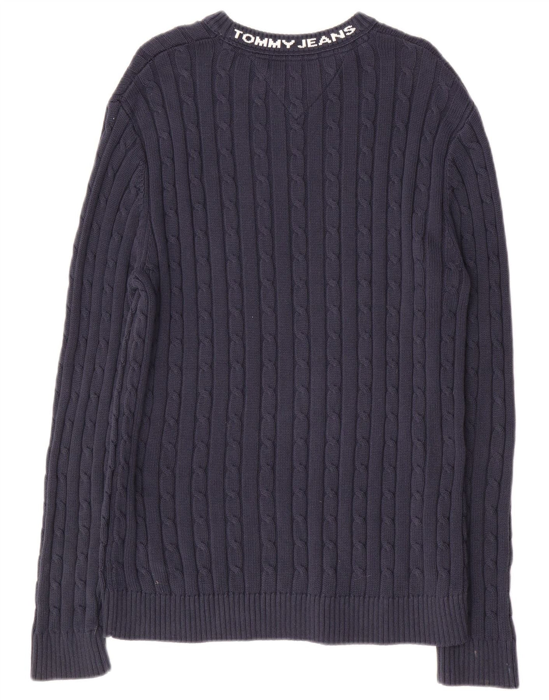 TOMMY HILFIGER Herre grafisk rund hals sweater mellemblå
