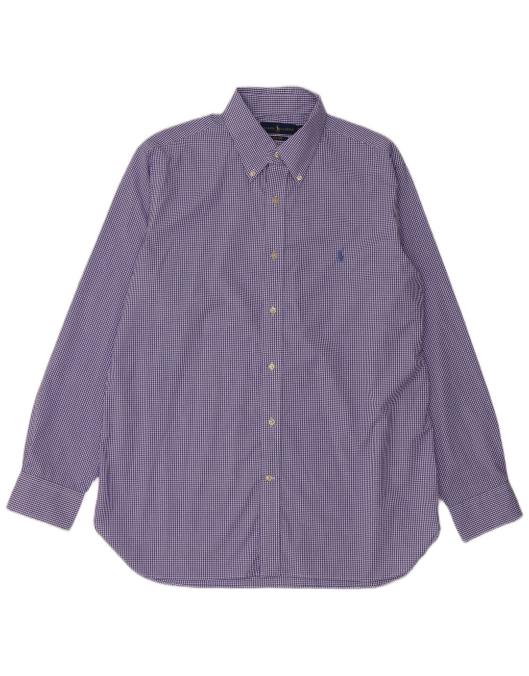 Ralph Lauren Herreskjorte str. 16 1/2 Large Blue Gingham Cotton