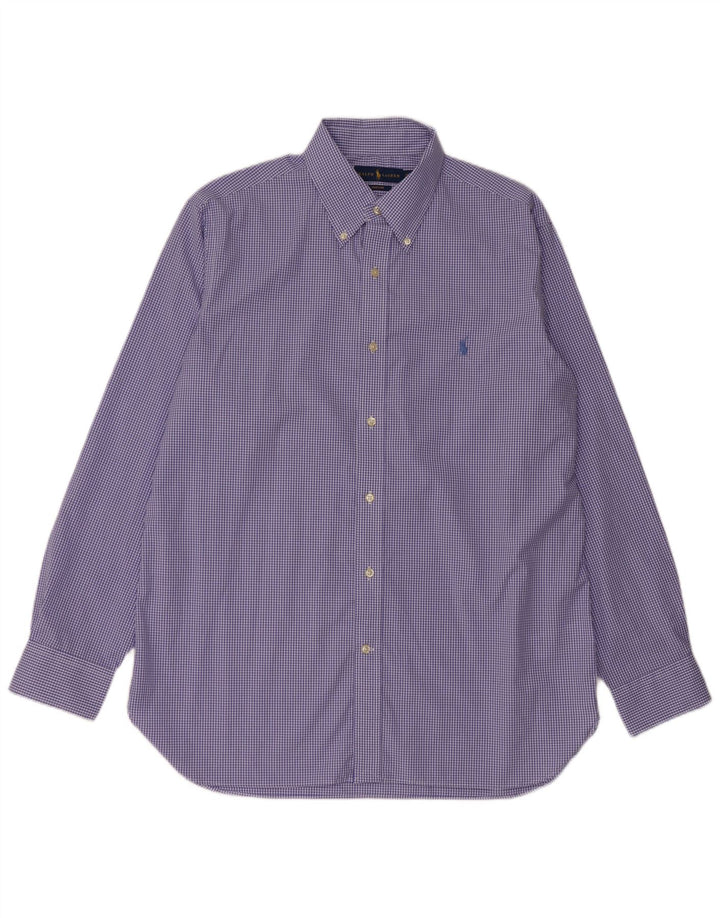 Ralph Lauren Herreskjorte str. 16 1/2 Large Blue Gingham Cotton
