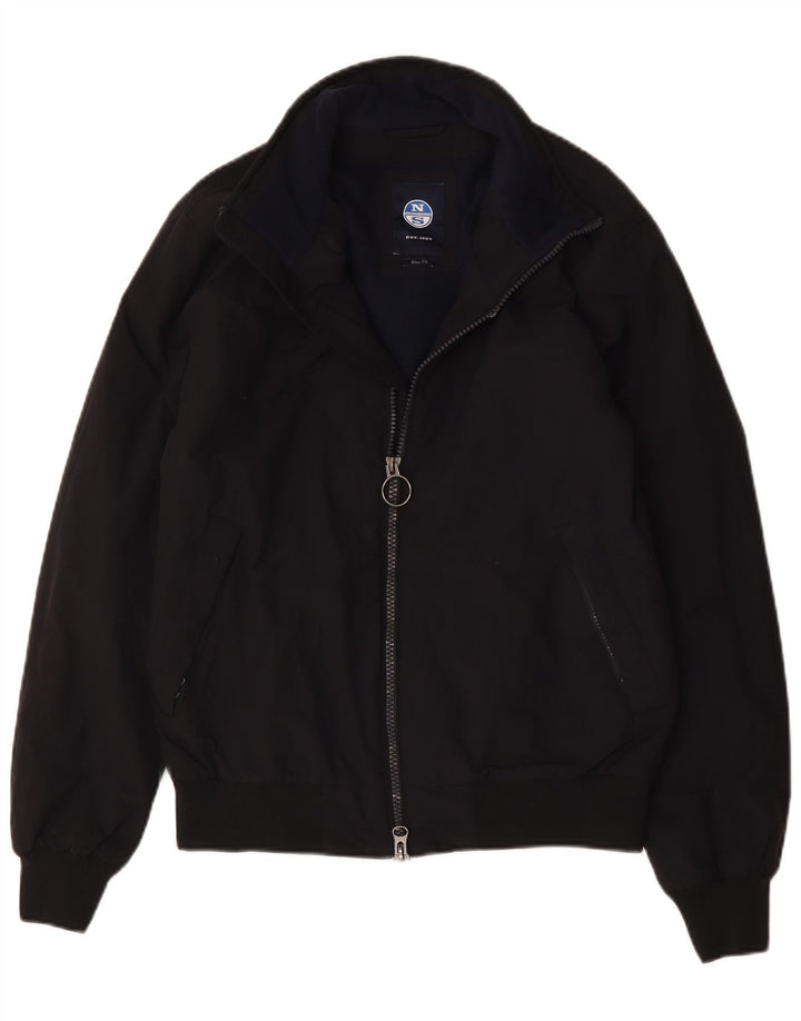 North Sails Herre Slim Fit Bomber Jacket UK 38 Medium Navy Blue Polyamid