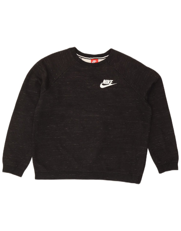 Nike Dame Sweatshirt Jumper UK 16 Large Black Flecked Bomuld