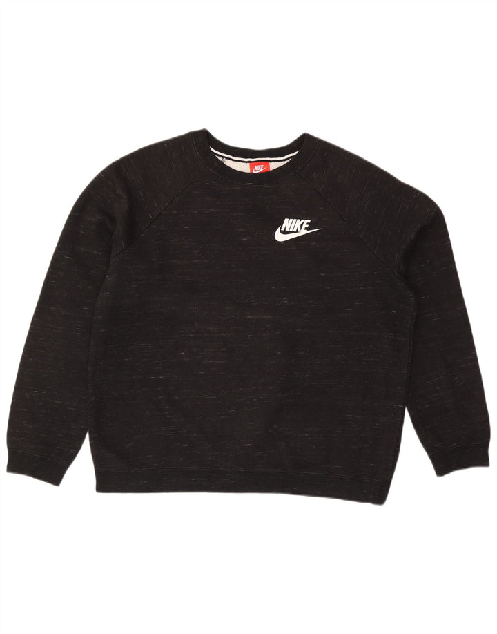 Nike Dame Sweatshirt Jumper UK 16 Large Black Flecked Bomuld